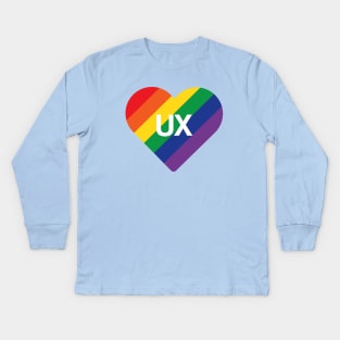 UX Love, Heart UX, UX Design, LGBTQ Design, Equality Design Kids Long Sleeve T-Shirt